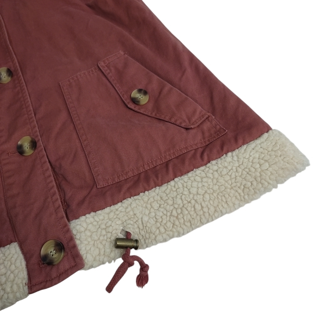 Arizona Jean Co Jacket Women's Pink White Sherpa Lined Hooded Coat Size Medium - Picture 7 of 8